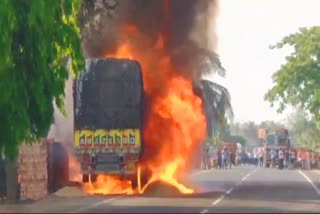 Truck catches Fire