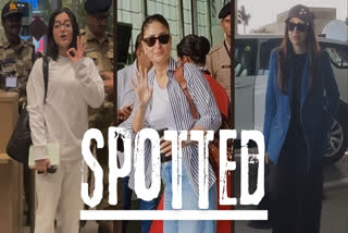 Kareena and Karisma Kapoor spotted at Mumbai airport heading to Anant Ambani and Radhika Merchant's pre-wedding bash in Europe. Rashmika Mandanna to jets off from Mumbai in style but not before making her fans' day by obliging them with pictures.