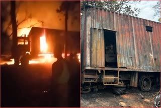 co driver died after being burnt in container set on fire by Naxalites in McCluskieganj Ranchi