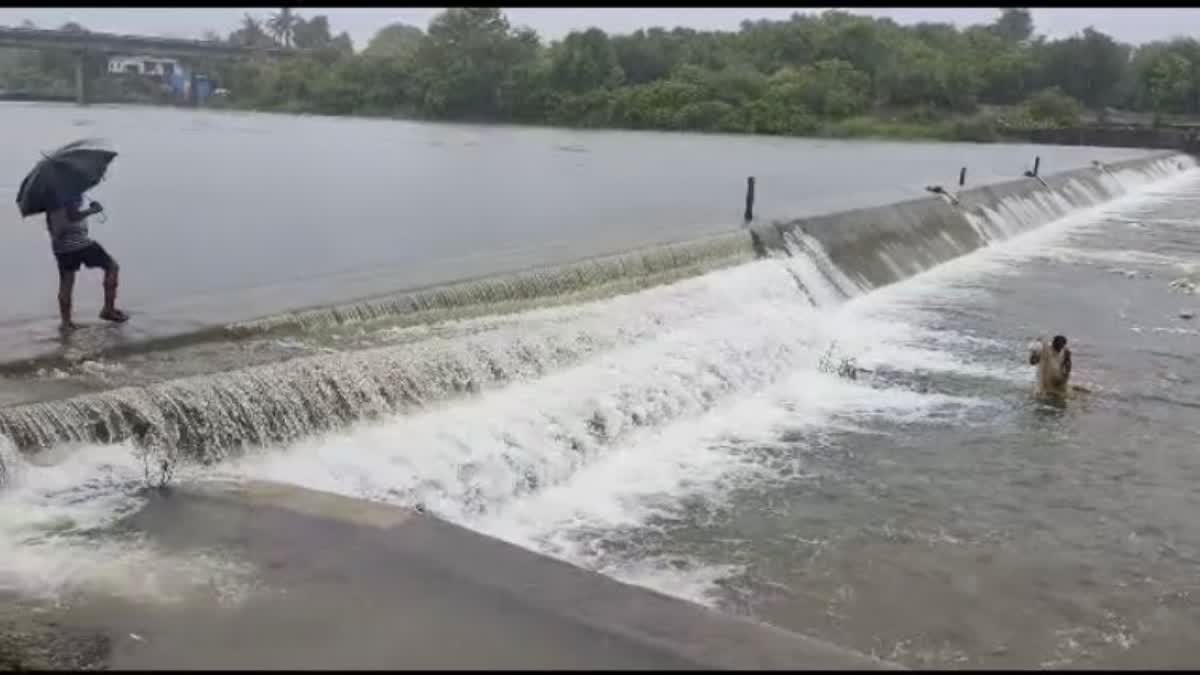 Navsari Rain : ચીખલીની કાવેરી નદીમાં નવા નીર આવતા કોઝવે પાણીમાં ગરક