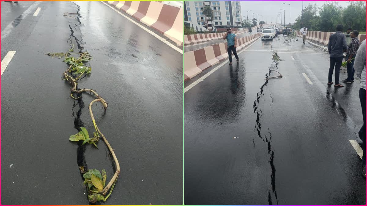 Crack in bridge in Surat