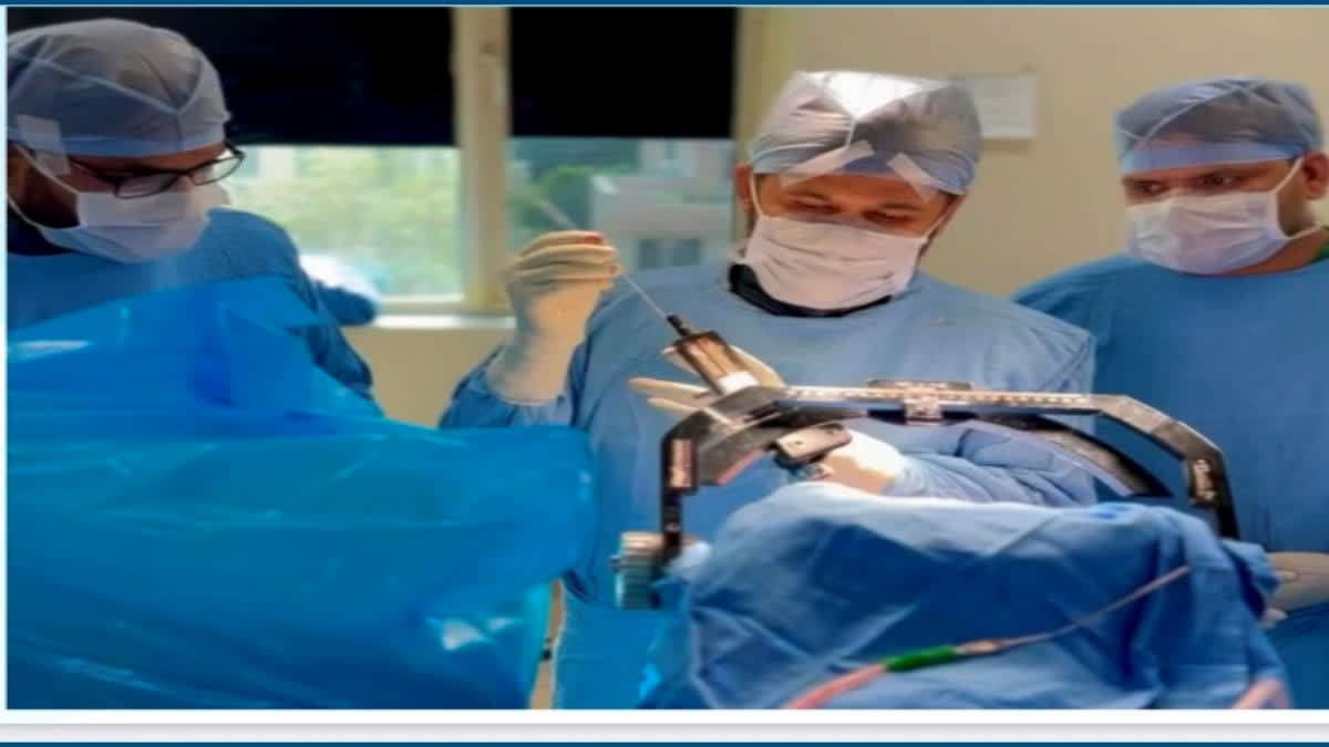 Doctors performing brain surgery at Marengo Asia Hospitals, Gurugram in Haryana