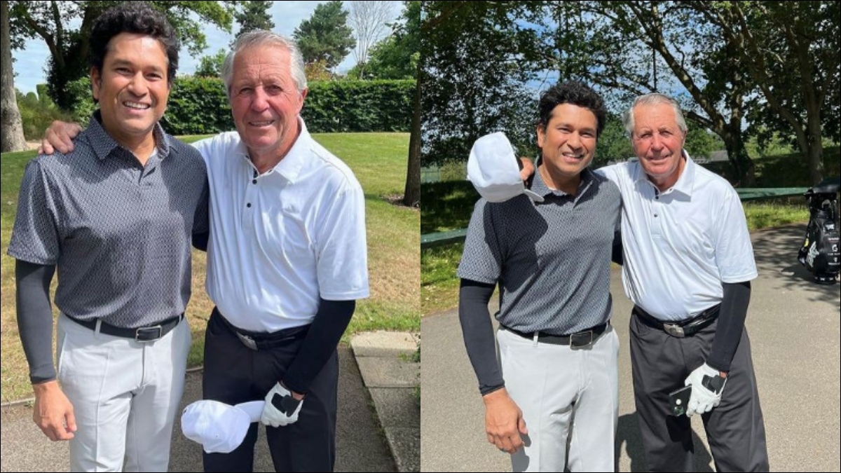 Sachin Tendulkar and South African golfer Gary Player