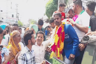 The Faridkot player received a warm welcome after winning the gold medal