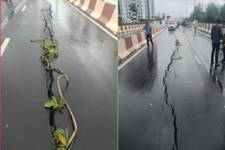 HEAVY RAINS CAUSED CRACKS IN THE BRIDGE THAT STARTED 40 DAYS AGO IN SURAT THE BALCONY OF THE HOUSE FELL IN AHMEDABAD