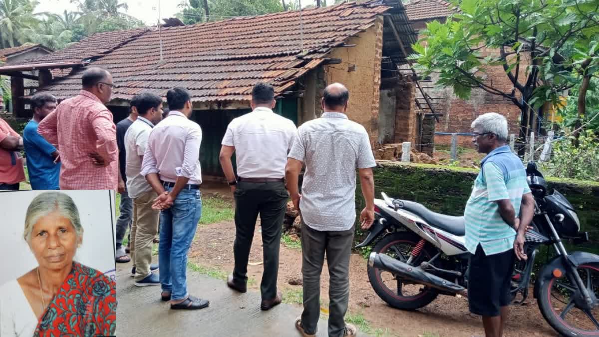 An old woman died after building wall collapsed due to heavy rain in Karawara