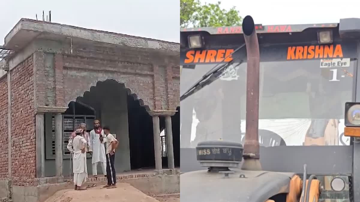 The attempt to demolish a mosque (L) in Jammu and Kashmir's Kathua turned violent as five cops were injured in the clashes between the security forces and locals