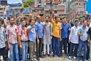 Protest against robbery in Ranchi