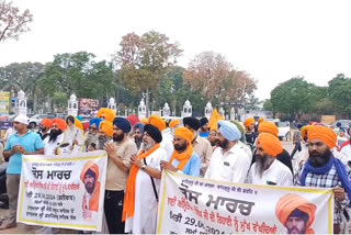 Foot march taken out by the organisation Sikhs for the release of captive Singh's