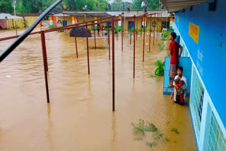 Flooded premises of a residential school after heavy rain, in East Singhbhum district, Jharkhand, Sunday, June 29.