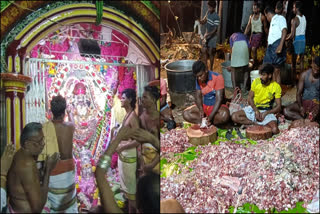 Sudalai Andavar Kodai Festiva  mutton and rice for feast  tamilnadu festival  feast comprised 150 goats  festival  സുഡലൈ ആണ്ടവർ കൊടൈ ഉത്സവം  തമിഴ്‌നാട്ടിലെ ഉത്സവം  ആട്ടിറച്ചിയും ചോറും  സുഡലൈ ആണ്ടവർ  ഉത്സവം