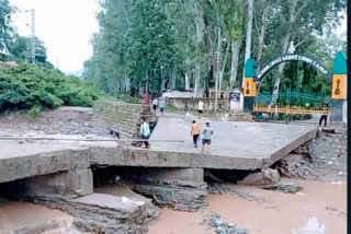 The floodwaters have left behind a trail of destruction in Uttarakhand's Kotdwar. A bridge connecting the Victoria Cross Gabbar Singh Army Camp in Kotdwar was damaged completely snapping the camp's link with district headquarters.