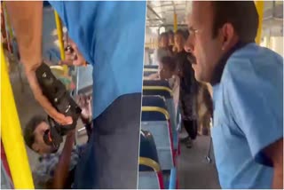 Attack on KSRTC  Teen attacked on KSRTC by Conductor  KSRTC  Conductor arrested for attacking teen  വിദ്യാർഥിനിയുമായി സംസാരിച്ചിരുന്നത് ചോദ്യം ചെയ്‌ത്  യുവാവിനെ തള്ളി താഴെയിട്ടു  കെഎസ്ആർടിസി കണ്ടക്‌ടര്‍ അറസ്‌റ്റില്‍  കെഎസ്ആർടിസി  കണ്ടക്‌ടര്‍  തിരുവനന്തപുരം