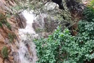 waterfalls starting after heavy rain in Jaipur