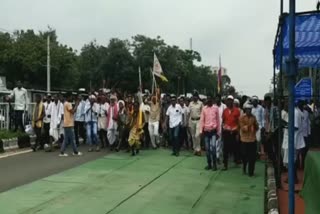 adivasi kalyan association stages protest