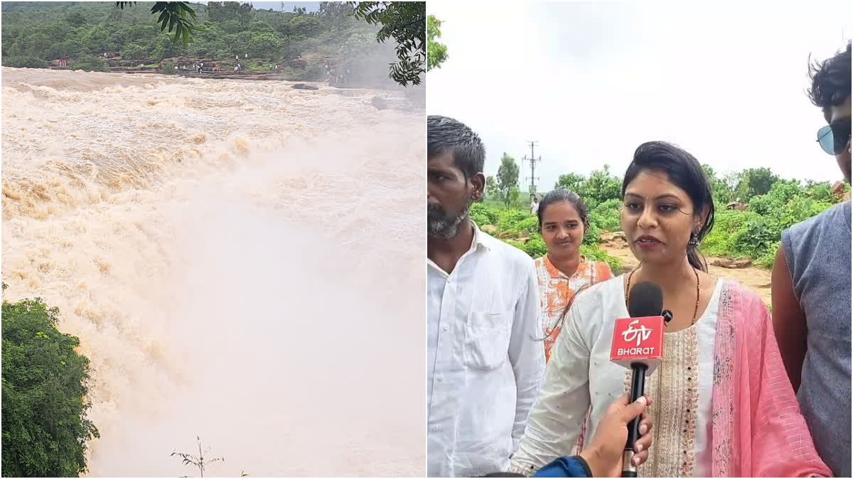 TOURISTS VISIT  HEAVY RAIN IN BELAGAVI  BELAGAVI FALLS  BELAGAVI