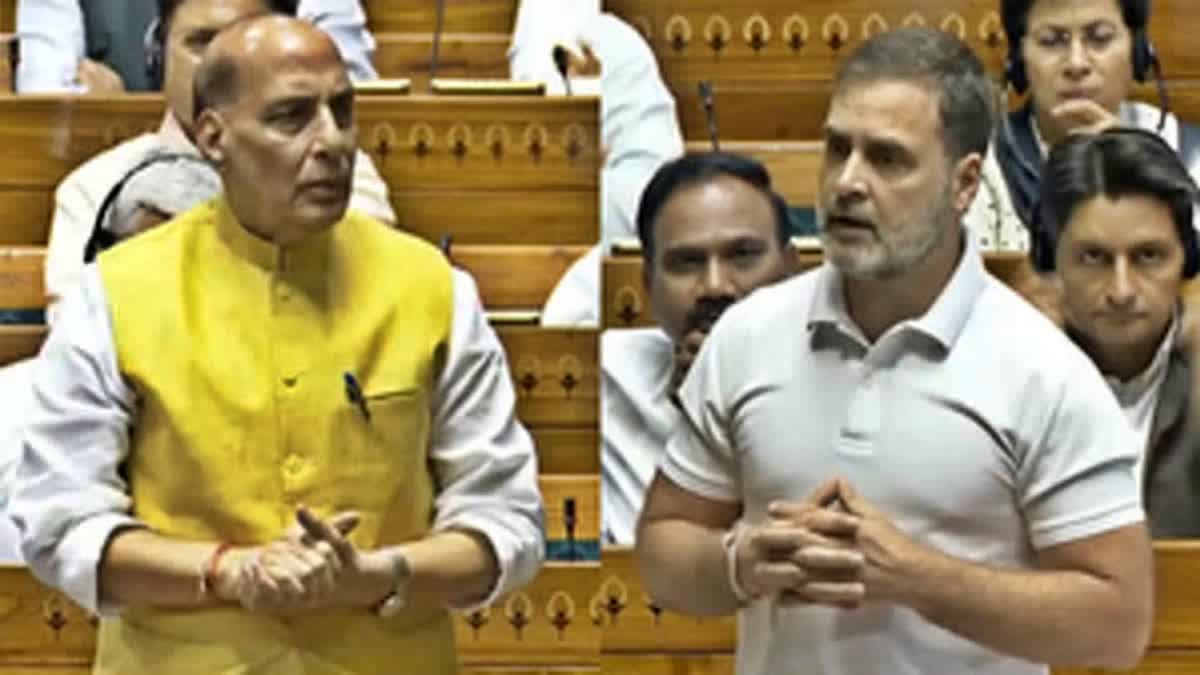 RAHUL GANDHI AND RAJNATH SINGH  AGNIPATH SCHEME IN PARLIAMENT  അഗ്നിപഥ് പദ്ധതി പാര്‍ലമെന്‍റില്‍  രാഹുല്‍ ഗാന്ധി രാജ്‌നാഥ് സിങ്