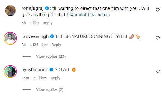 Comment on Amitabh Bachchan's post