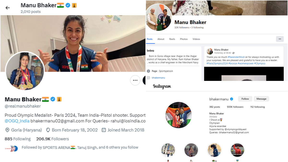 Manu Bhaker social media