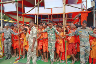 On the occasion of second Monday of Sawan huge crowd of devotees gathered at Babadham in Deoghar