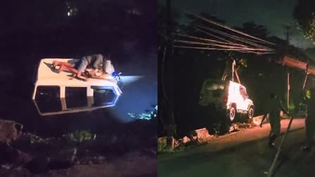 JEEP OVERTURNED DURING PATROLLING  PETTAH POLICE STATION JEEP ACCIDENT  പൊലീസ് ജീപ്പ് മറിഞ്ഞു  പൊലീസ് ജീപ്പ് അപകടം