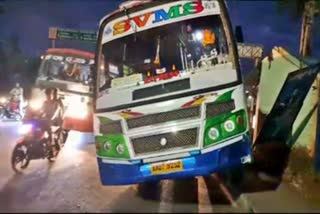 Bus entered the footpath due to brake failure