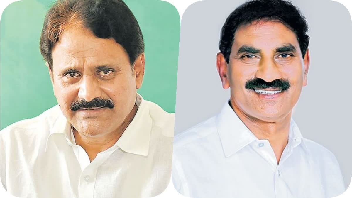 YSRCP MPs Mopidevi Venkataramana Rao (L) and Beda Mastan Rao