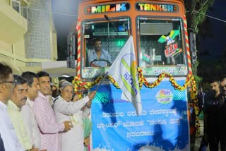 Supply of Nandini Ghee for Tirupati Temple Prasad: CM Siddaramaiah flagged off to Ghee Tanker