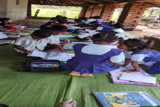 Children are made to sit in cattle sheds, stages and anganwadis in the Chhindwara district of Madhya Pradesh to attend classes as their schools remain in dilapidated condition.