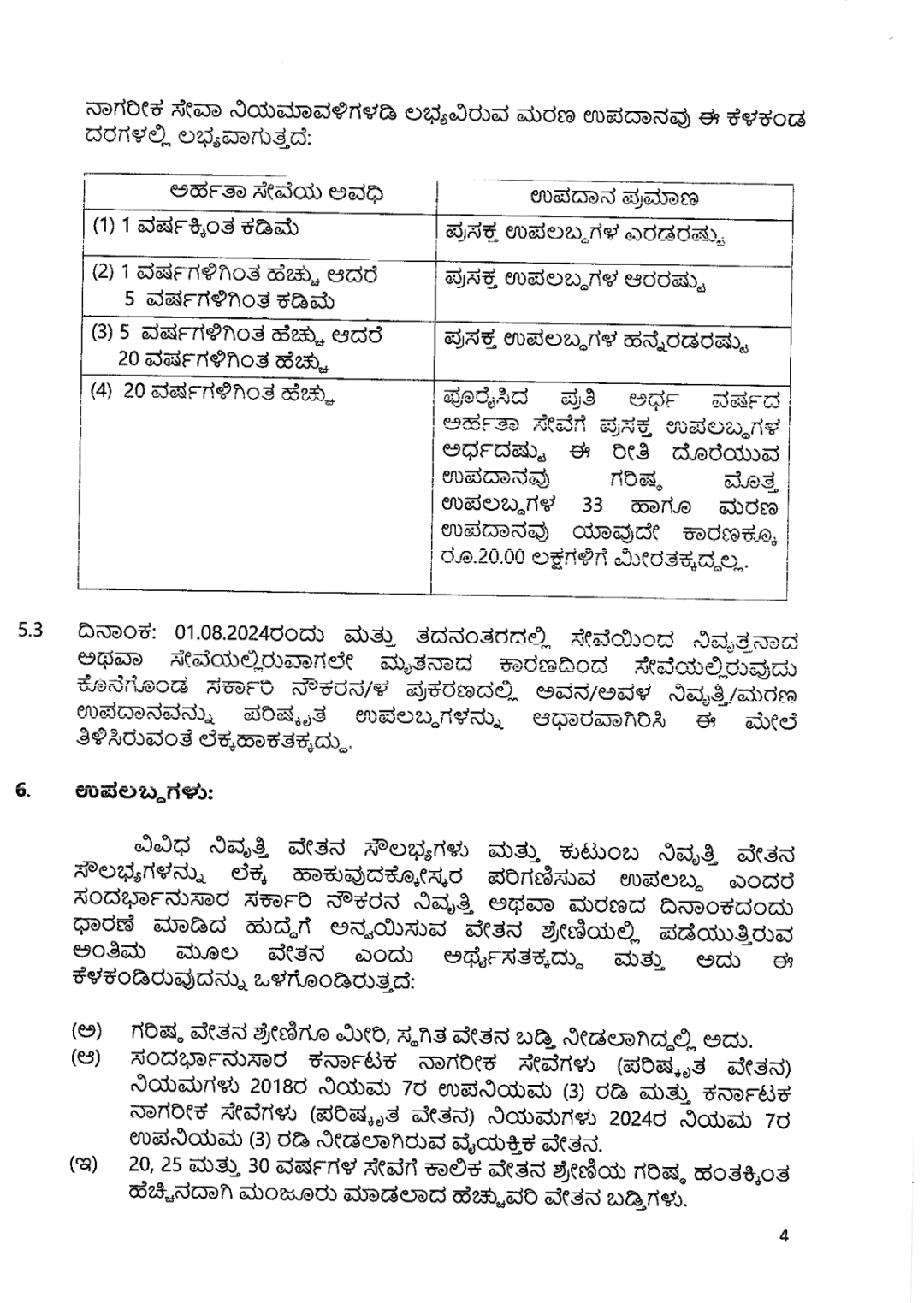 Pension increase