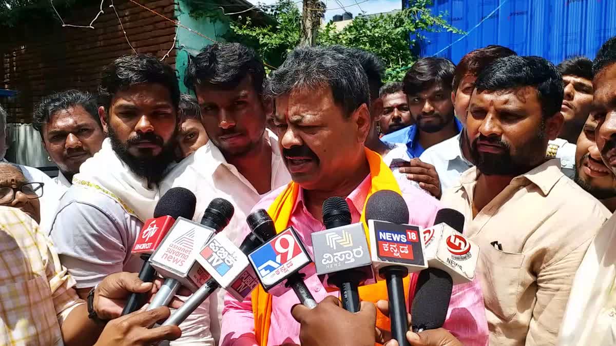 MP Renukacharya spoke to the media in Davangere.