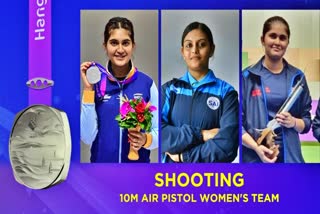 Esha Singh, Palak and Divya Thadigol Subbaraju have added to the history created by shooters bagging a silver in the 10m air pistol team event. The Indian team scored a total of 1731 points while China topped the charts by scoring 1736. Chinese Taipei claimed bronze with a tally of 1723 points.