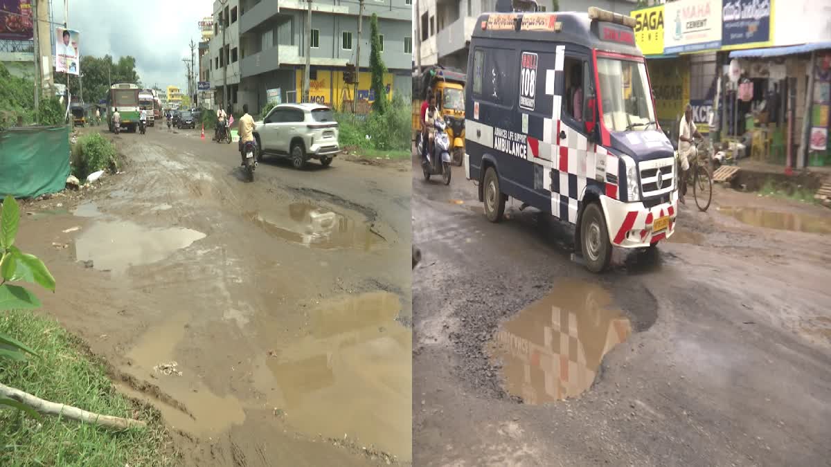 DAMAGED ROADS IN SRIKAKULAM