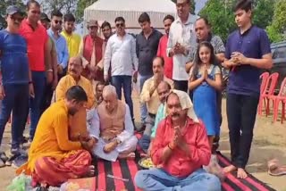 MP PN Singh performed Bhoomi Pujan regarding Kali Puja in Sector 4 Mazdoor Maidan of Bokaro