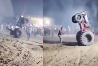 A freak mishap took place in rural sports competitions organised in the Gurdaspur district of Punjab. A stuntman, who was performing stunts with a tractor, fell under the vehicle and lost his life. The video has gone viral on social media.  According to reports, Sukhmandeep Singh (29) of Tate village has been doing stunts with a tractor. In the past, his stunts were aired on many TV channels. Sukhmandeep's wife is working in the Punjab Police Department. They have a son.