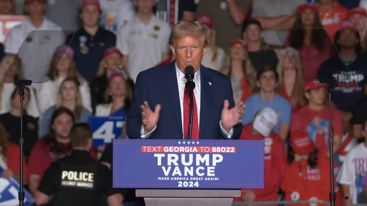 At a rally, Trump denies accusations of authoritarianism and Nazism, criticising Kamala Harris for claiming non-supporters are Nazis as tensions rise in the election.