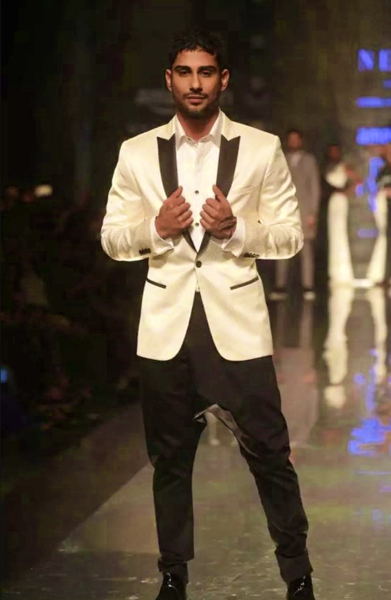 Actor Prateik Babbar in one of Sood's designs at fashion week