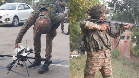 Security forces in action in the border areas of Jammu.