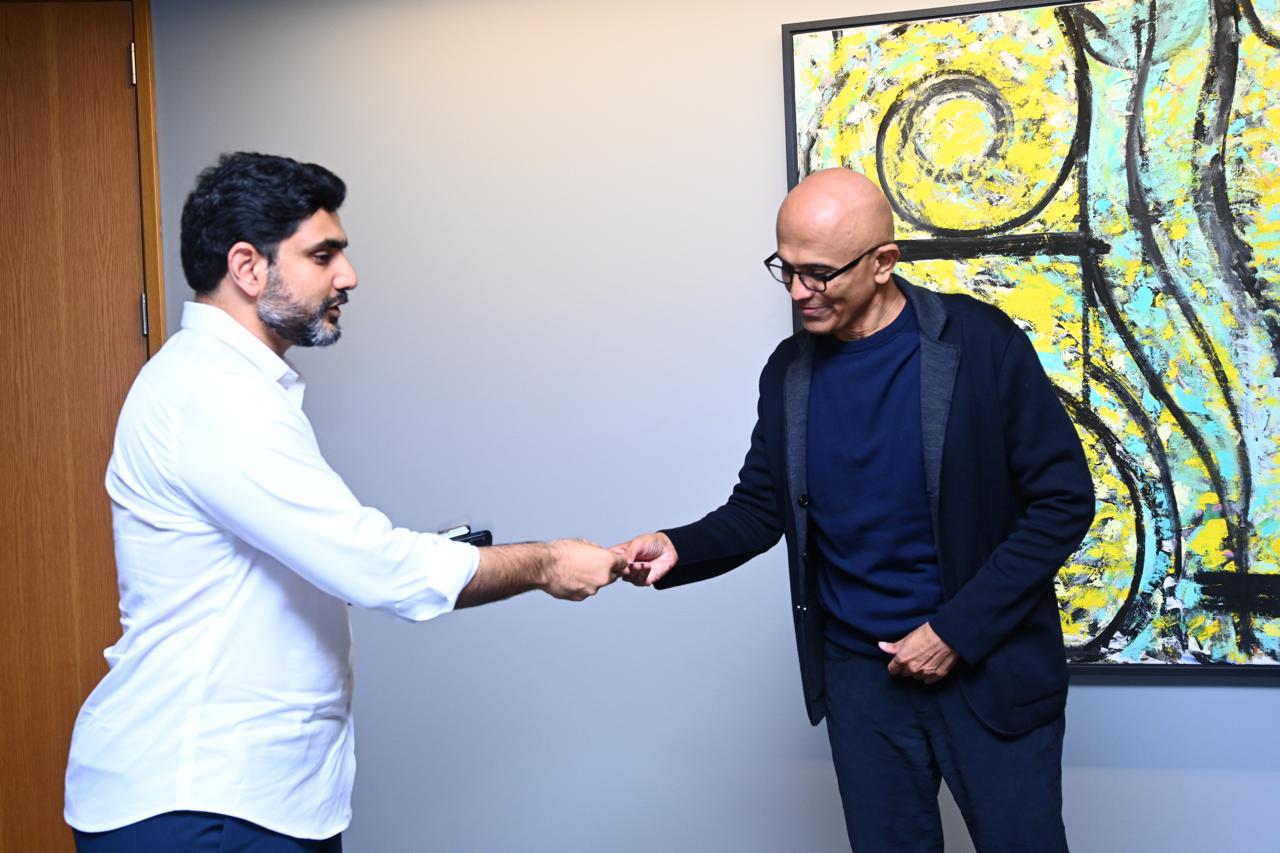 Nara lokesh meets satya nadella