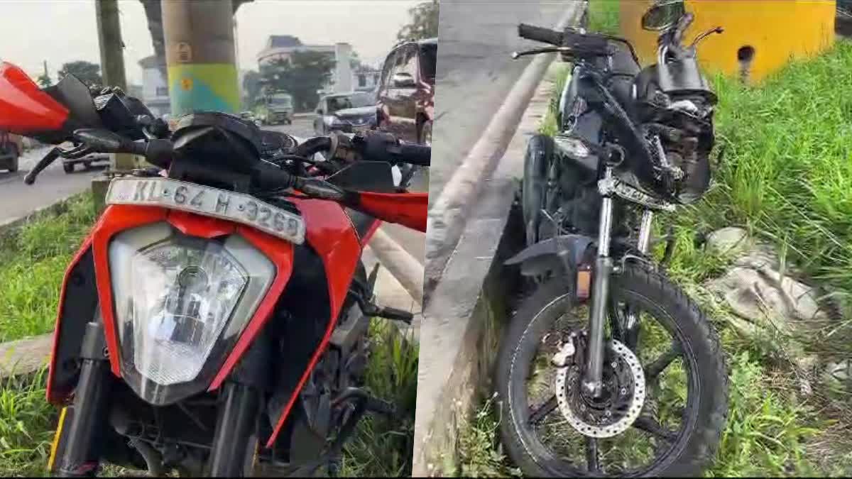 Aluva Pulinchode bike accident  Aluva Pulinchode bike accident death  Passenger died in accident at Aluva Pulinchode  ആലുവയിൽ ബൈക്കുകൾ കൂട്ടിയിടിച്ച് അപകടം  Aluva accident death  Aluva accident news  ആലുവ ബൈക്കപകടം  ബൈക്കുകൾ കൂട്ടിയിടിച്ച് അപകടം