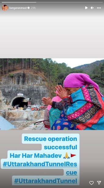 Akshay Kumar, Kangana Ranaut and others laud rescue operations as 41 workers safely evacuated from Himalayan tunnel