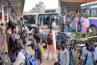 Bus Stands Rush in Telangana