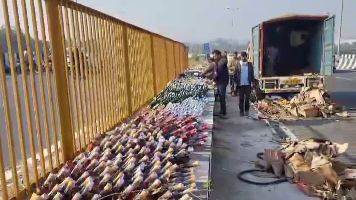 liquor looted in faridabad: