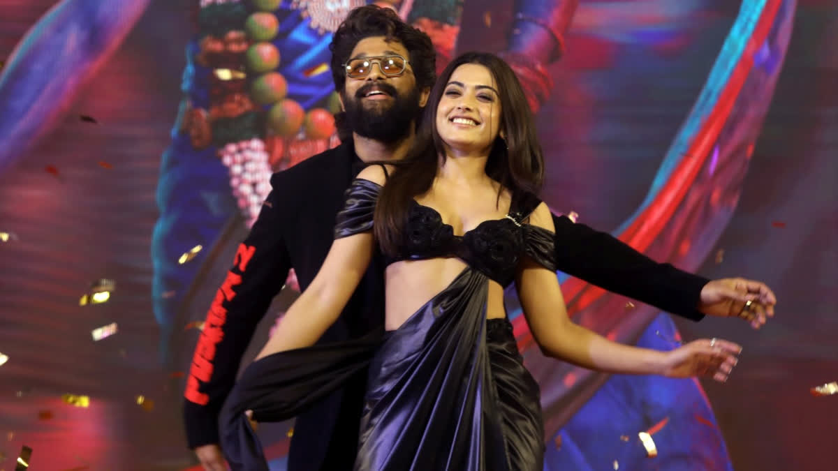 'Pushpa Raj & Srivalli': Allu Arjun And Rashmika Mandanna Ignite Pushpa 2 Mumbai Event With Angaaron Hook Step