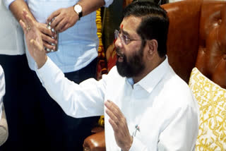 Former Maharashtra chief minister and Shiv Sena leader Eknath Shinde addresses a press conference, in Thane, Maharashtra, Wednesday, Nov. 27, 2024.