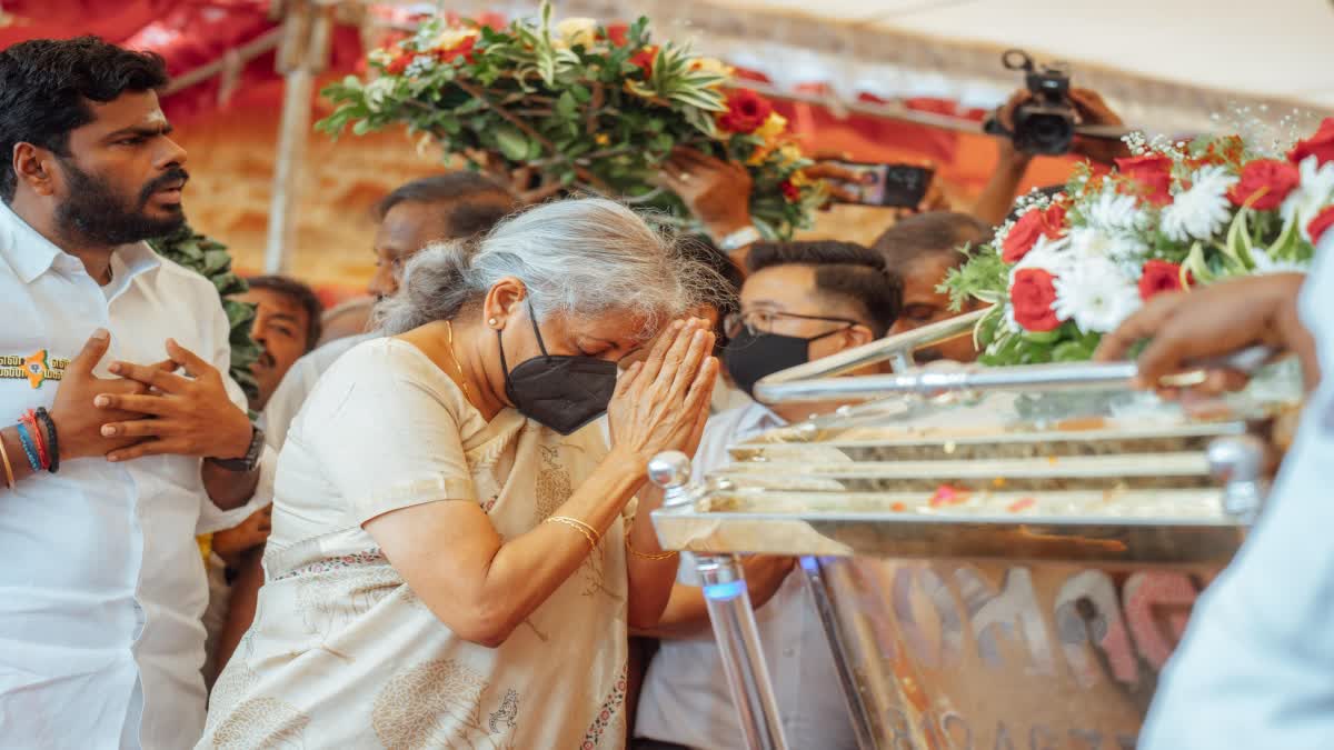 Finance Minister Nirmala Sitharaman paid tribute to actor Vijayakanth in chennai