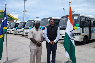 India gifts 20 buses to the Solomon Islands for Pacific games
