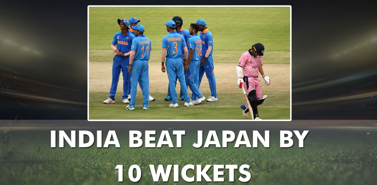 India defeated Japan by 10 wickets.