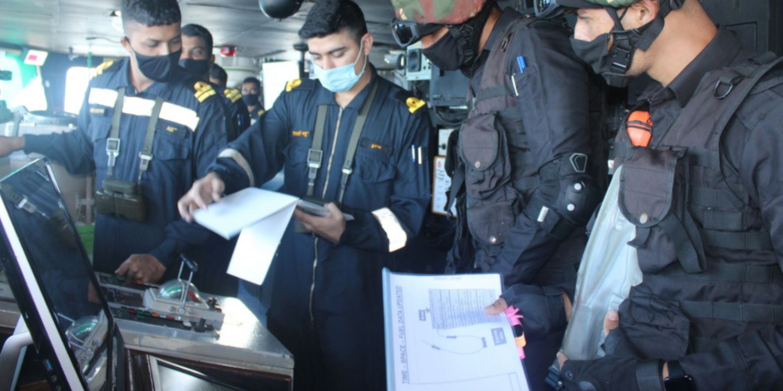 INS Tabar undertook a maritime partnership exercise with the French navy