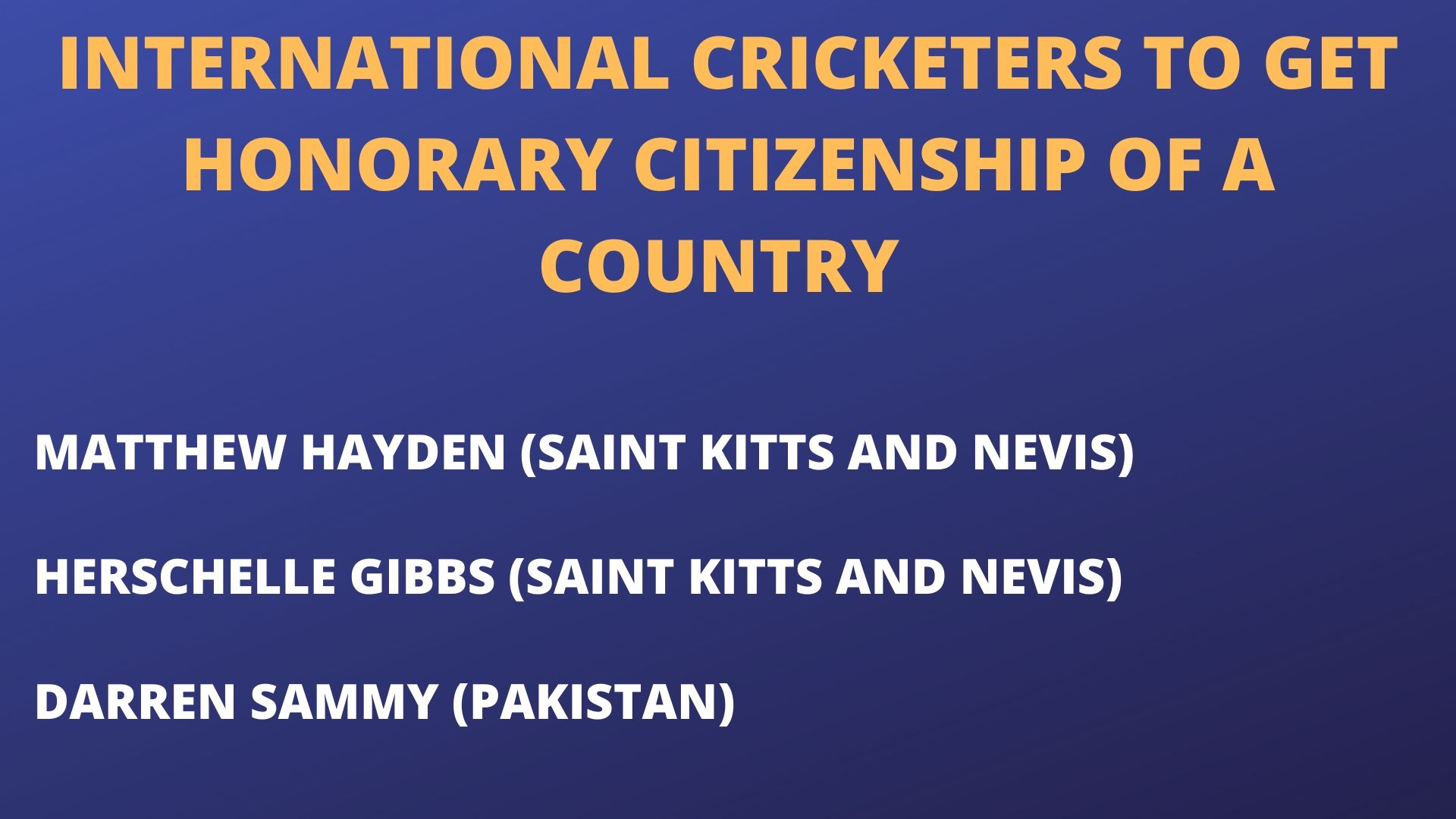 List of International Cricketers to get honorary citizenship of a country